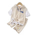 Kids’ Tracksuits - Patchwork Short Sleeve T-Shirt and Shorts Set - Boys and Girls Hoodie - Warms Hoodies